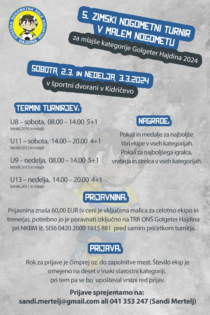 Letak 5. Zimski turnir Golgeter Hajdina 2024